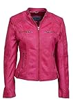 Smart Range Damen 8322 PINK Fuchsie ROSAFARBEN Biker Stil Designer Echt Nappa italienischen Lederjacke (18)