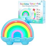 Timer Pal Rainbow Timer for Kids, Visual Timer for Kids with Night Light, Color-Changing Magnetic Visual Timer for Classroom/Calming Corner/Home (Blue)