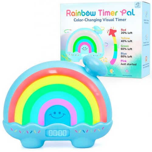 Timer Pal (タイマーパル) レインボータイマー 子供用ビジュアルタイマー ナイトライト付き 色が変わるマグネットビジュアルタイマー 教室/落ち着きのあるコーナー/自宅用の商品画像（Amazon）