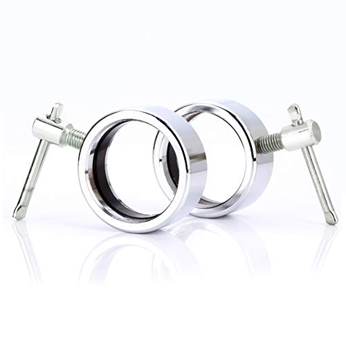 Olympic Barbell Collar for 2″ Olympic Bar, Barbell Clamp Clips, Pair of Quick Release Stainless Steel Barbell Collars for Workout Weightlifting Fitness Pro Training… (Silver)