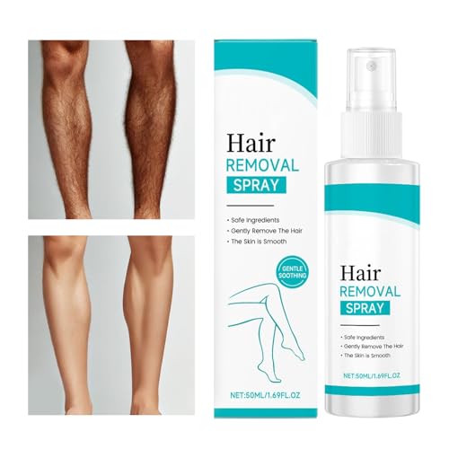 Spray Depilatorio Uomo 50 ml – Soluzione Cutanea Lenitiva e Rapida; Rimozione peli per Braccia, Ascelle, Viso e Gambe