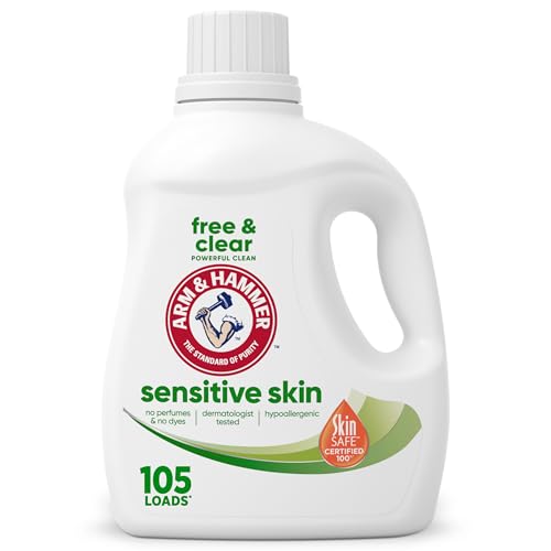 ARM & HAMMER Sensitive Skin Free & Clear Liquid Laundry Detergent, 105 fl oz, 105 Loads