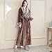 Robes à capuche Hommes Hiver Plus La Taille Long Confortable Flanelle Peignoir Kimono Chaud Corail Polaire Peignoir De Nuit Robes De Fourrure Robe De Chambre Femmes Vêtements De Nuit,Café sans cap