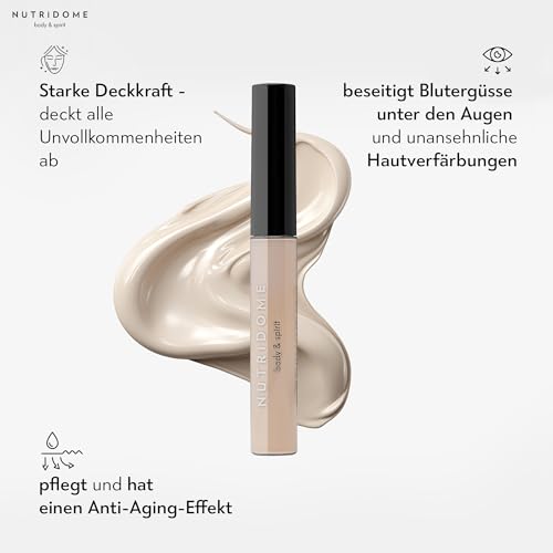Nutridome Abdeckstift Ivory 7 ml - Augenconcealer Concealer Kaschiert Augenringe Verdeckt Unvollkommenheiten -Gegen Verfärbungen mit Vitamin C, Haloxyl, Goji-Beeren-Extrakt - Anti-Aging-Effekt