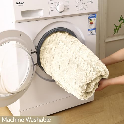 Image of HOKIPO Fleece AC Blanket Double Bed Queen, 200X230 Cm / 6.5X7.5 Feet, Cream (AR-5743-CRM)
