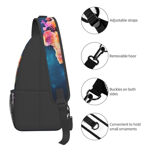 Bolso Cruzado de Pecho para Hombre Negro de Poliéster miniatura 5