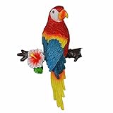 MTinHD Decorative Parrot Wall Mount Sculpture and Statue, Red