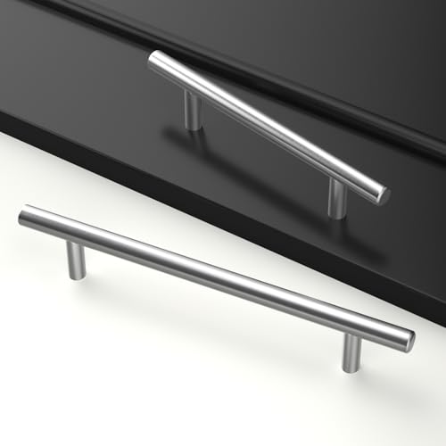 Image of homdiy 20 Pack Cabinet Pulls Modern Drawer Pulls - HD201SN Kitchen Cabinet Handles Cupboard Handles Brushed Nickel Cabinet Hardware Stainless Steel Drawer Handls, 5in Hole Centers