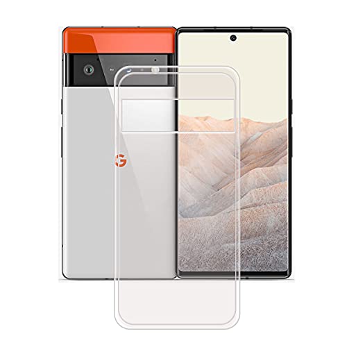 DQG Funda para Google Pixel 6, Transparente Flexible Carcasa Shell Ultra Slim Suave TPU Silicona Cover Gel Tapa Caso Case para (6.67')