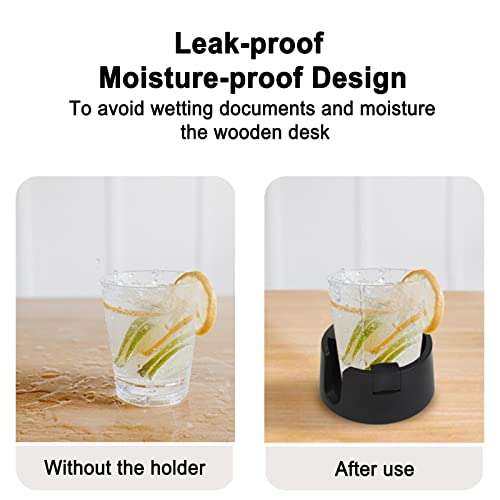Haqaf Anti-Spill Desk Cup Holder, Drink Coaster With Anti-Slip Sticker Adjustable Inner Diameter Multifunctional Drink Holder For Various Sizes Of Water Cups Coffee Cups Water Bottles - Black #TOP4