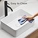 16x12 Inch White Ceramic Rectangular Vessel Sink Topmount Bathroom Sink for Vanity Counter Easy to Clean and Simple Installation Modern Sleek Design Ideal for Home Use