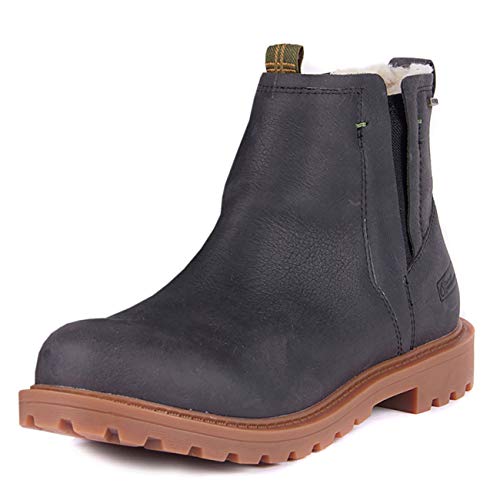 Barbour Womens Hackfall Leather Winter Faux Fur Warm Hiking Chelsea Boots - Graphite - 5