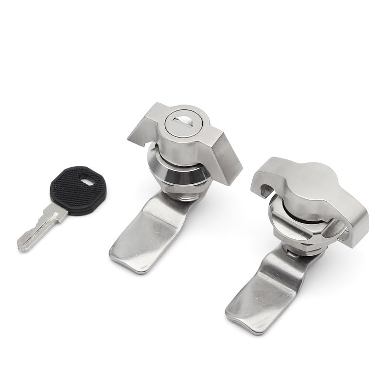 Keyless Quarter Turn Lock Electrical Cabinet Wing with Padlock Hook Door Lock 1Pcs(MS408-1-S)