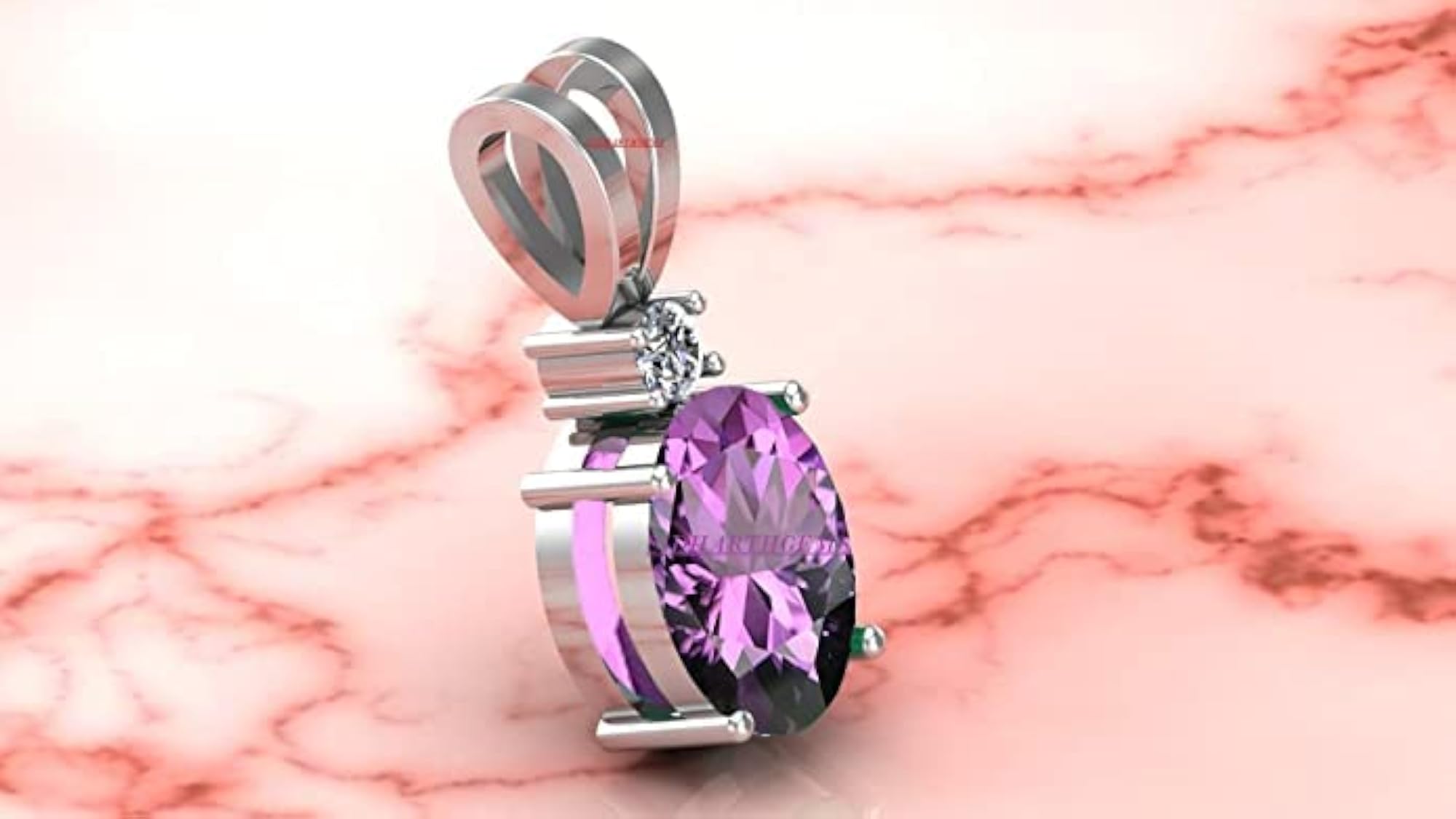 6.00 Ratti Natural Katela Amethyst Silver Plated Pendant