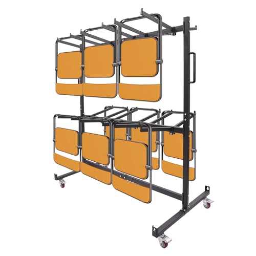 Chariot robuste en acier pour 84 tables avec roulettes