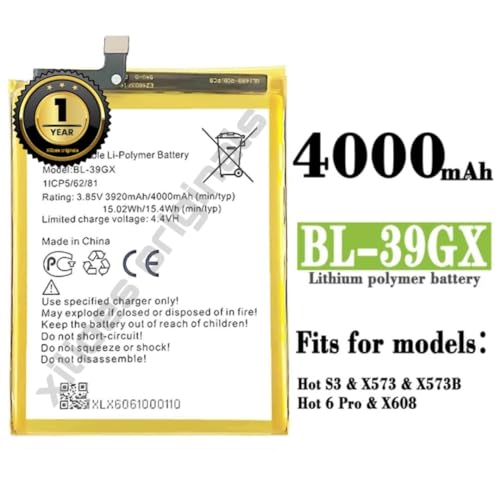Image of Original BL-39GX Battery for Infinix Hot S3 X573 / X573B Hot 6 pro & X608 (4000mAh) Battery with 1 Year Warranty** (V241)
