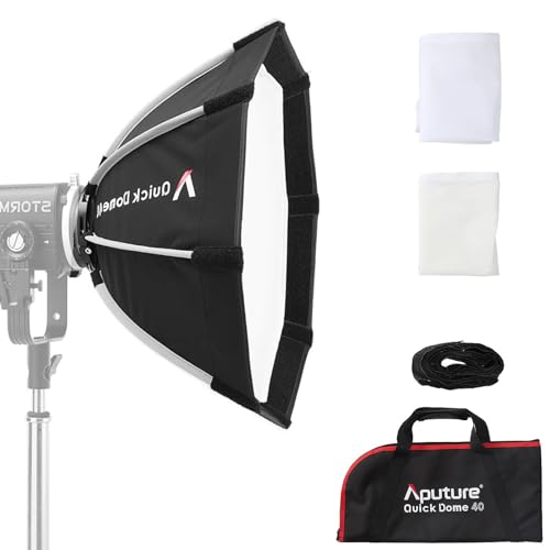 Aputure Quick Dome 40 ProLock �\�t�g�{�b�N�X - 40cm (16�C���`) �~�`���p�`�N�C�b�N�����[�X�\�t�g�{�b�N�X�A8���b�h�V�X�e���A1/2�X�g�b�v�g�U��40°�O���b�h�t���AAputure Storm 80c�p�ɐ݌v