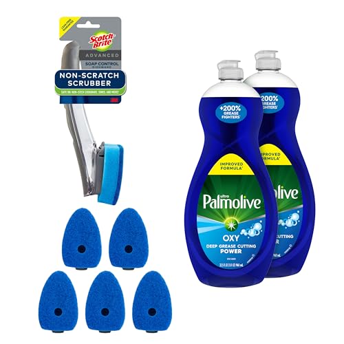 Image of Scotch-Brite Non-Scratch Dishwand Kit with Palmolive Oxy Degreaser
