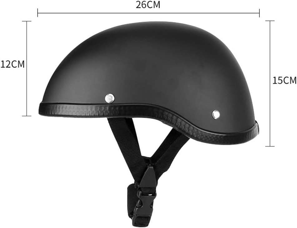 German Style Motorcycle Helmet Retro Half Face Open Face Riding Beanie Helmet for Men Women,Adult Skull Cap Urban Scooter Chopper Street Sunscreen Moped Helmet DOT Approved-Matte-Small