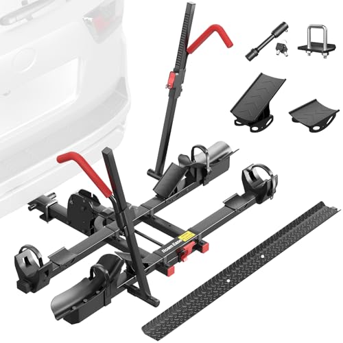 Hitch Mount Bike Rack with Ramp, 170lbs Capacity...