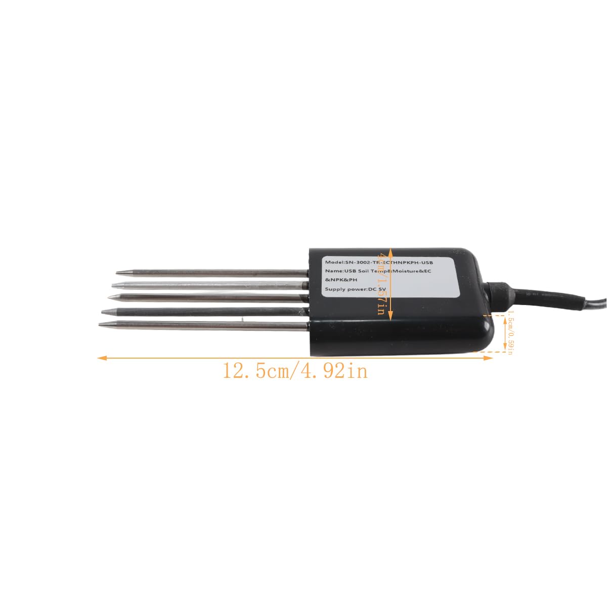 Ausi Sensor de suelo USB 7 en 1 con funciones de medición de pH, temperatura, humedad y nutrientes (solo disponible para Android)