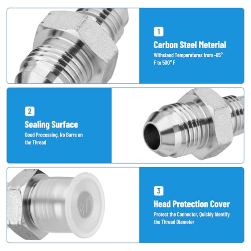 Image of 10 Pack Hydraulic Adapter Fittings: 1 /4 inch JIC Male x 3 /8 inch JIC Male
