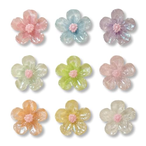 Set de 9 imanes decorativos florales para refrigerador