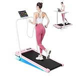 HomeFitnessCode Walking Pad treadmill 7% Incline Foldable with Handle Bar, 8KM/H Folding Running Machine Portable for Home Office, Compact Mini for Small Spaces, Safety Lock, Remote Control