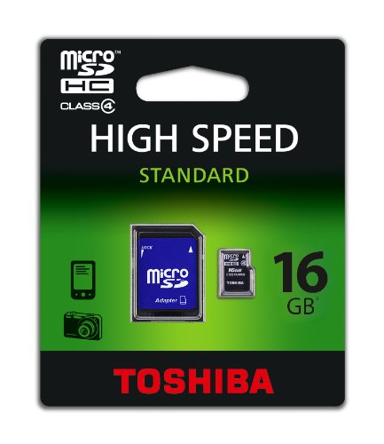 Preisvergleich Produktbild Toshiba SD-C16GJ(BL5A 16GB Class 4 HS Standard MicroSD + Adapter