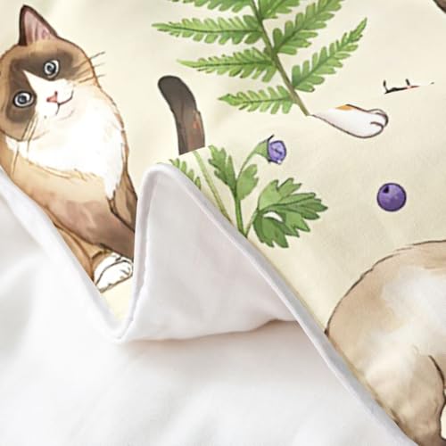 Housse de couette 100% coton chat mignon pour lit douillet