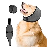 Upgraded Dog Ear Muffs for Noise Protection & Bath, No Shake EarWrap for Hematoma Prevention, Drying & Anxiety Relief, Elastic Waterproof Dog Ear Protector with Soundproof Sponge (Grey, Medium)