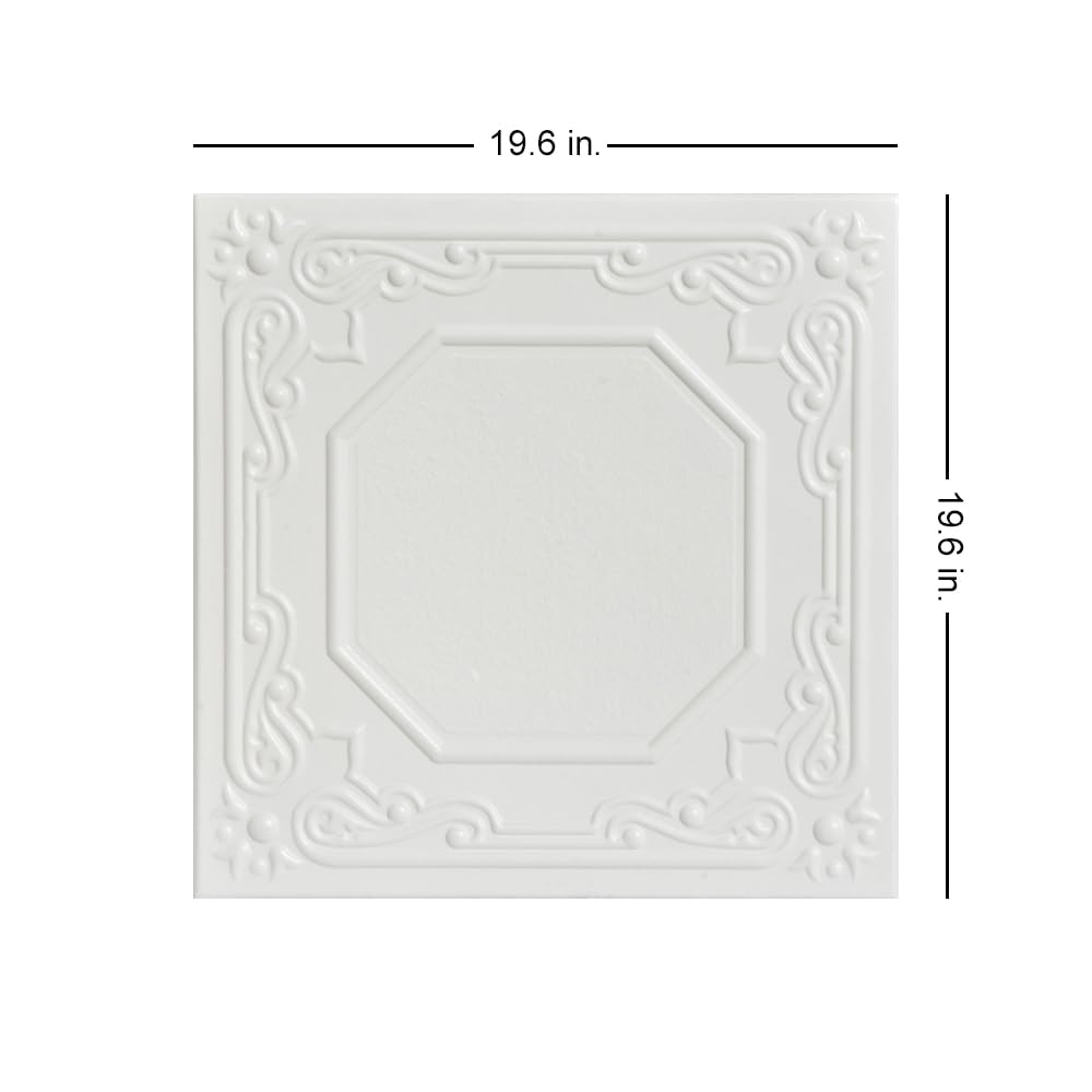 A La Maison Ceilings R32c Topkapi Palace Foam Glue-up Ceiling Tile (259.2 sq. ft./Case), Pack of 96, Dove White