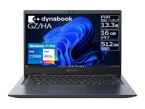 dynabook �m�[�g�p�\�R�� GZ/HA (1kg����/Core i7/13.3�^FHD(16:9)/ Windows 11 Pro/16GB/ 512GB SSD/�I�j�L�X�u���[)Web���f�� W6GZHA7RBL