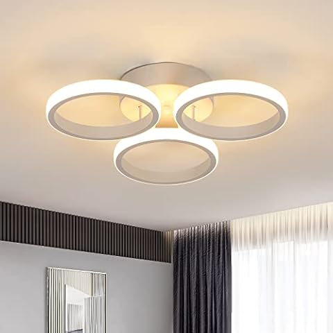 Riserva Lámpara de Techo LED 30W, 3 Anillos, Blanco Calido Cover