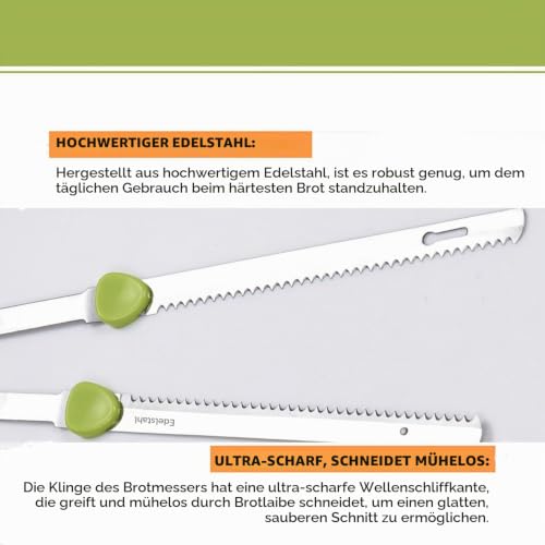 Foto von Brrnoo Elektrisches Brotmesser, Elektromesser für Fleisch Küche, Küchenmesser Elektrisch Fleischmesser Tiefkühlkost, zum Schneiden Von Fleisch Brot Käse Gemüse und Obst