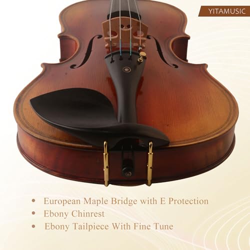 Yitamusic MA7000 Maggini-style Artist Viola Size 16.25in,Handcrafted .Oil varnish, Professional Performance,with Case, Shoulder Rest, Bow - Image 6