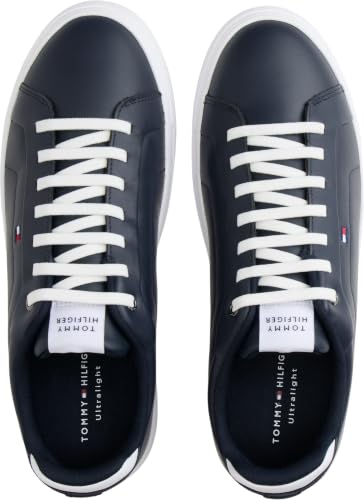 Tommy Hilfiger Herren Court Sneaker Icon Light aus Leder, Blau (Desert Sky), 45 – Ansicht 6