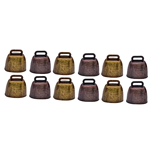 12 Pcs Cow Bell Hanging Decor Grazing Bells Grazing Supplies -lost Bells Cattle Bell -theft Bells Pendant Ornament Sheep Bell Bells for Farming Iron Bells