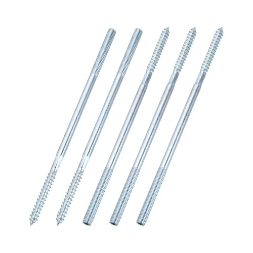 sourcing map M8 Hanger Bolts, 7.87(200mm) Length Double Headed Hanger Bolts 0.31(8mm) Wood Dowel Screw Self-Tapping Threaded Rods Screw for Assembling Wood Furniture Joint, Pack of 5