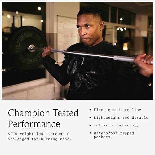 Image of BOXRAW Lineal Professional Sauna Suit for Men Top & Bottoms Non Rip Weight Loss Sweat Suit Boxing MMA Training Gym