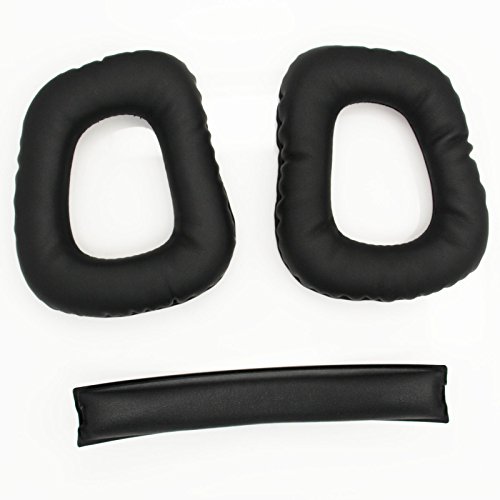 Replacement Ear Pads & Headband Cushion Pad for Logitech G930 Headphones Black Earpads Headphone Cushions