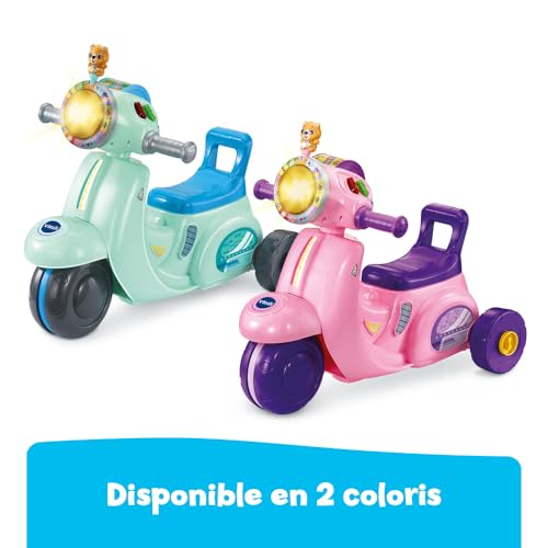 Porteur Scooter Interactif Rose VTech : apprenez à bébé l'équilibre sans risque de chute