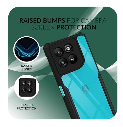 Image of Back Cover Case + Screen Protector for Motorola Moto G67 Power | Transparent & Black Mobile Phone Back Cover Case for Motorola Moto G 67 Power / G67 Power 5G | PC Black Mobile Back Cover