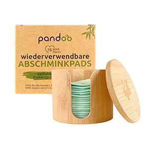 Bamboe houder + 18 Pandoo reinigingpads wasbaar van bamboe