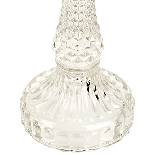 Koyal Wholesale Distressed Vintage Glass Taper Candle Holders Assorted Sizes (Clear), 12 Pack #TOP3