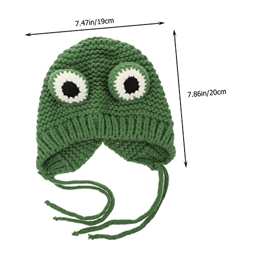 Thick Knitted Hat Winter Hat for Boys Girls Knitted Bonnet Warm and Comfortable Green2