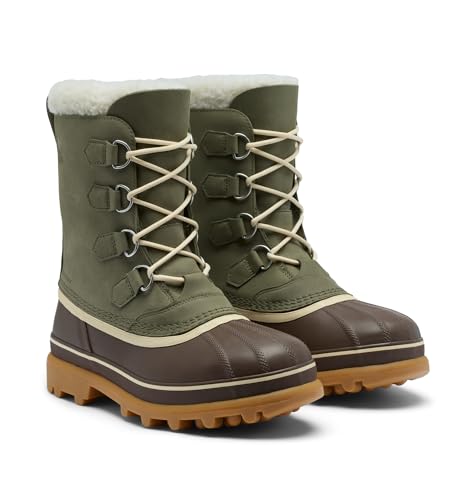 Image of Sorel Men's CARIBOU WP, Stone Green /Tobacco, 9 Regular