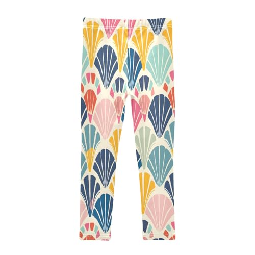 Bolaz Toddler Girls Leggings Printed Yoga Pants Leggings Geometric Shell Pattern for Kids2