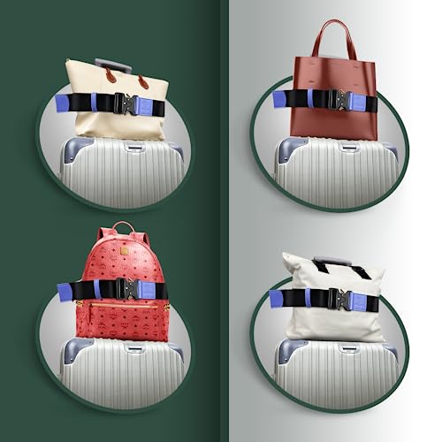 Image of Luggage Straps for Carry On, Vethers Add a Bag Travel Belt, Hands Free Luggage Helper, Adjustable and Stylish Belt with Metal Buckles for Second Bag, Tote, Airport Travel Accessory (Mar)