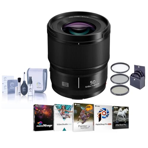Image of Panasonic LUMIX S 50mm f/1.8 Lens for L Mount, Bundle with ProOptic 67mm Filter Kit, PC Software Kit, Filter Kit, Cleaning Kit